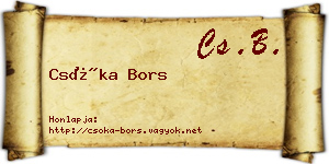 Csóka Bors névjegykártya